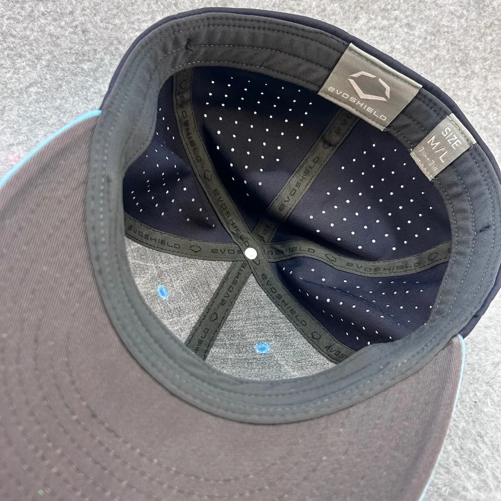 P Star Logo Mens Navy Blue EvoShield Hat Perforated Performance Cap M/L